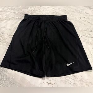 Nike Black Athletic Shorts with White Swoosh